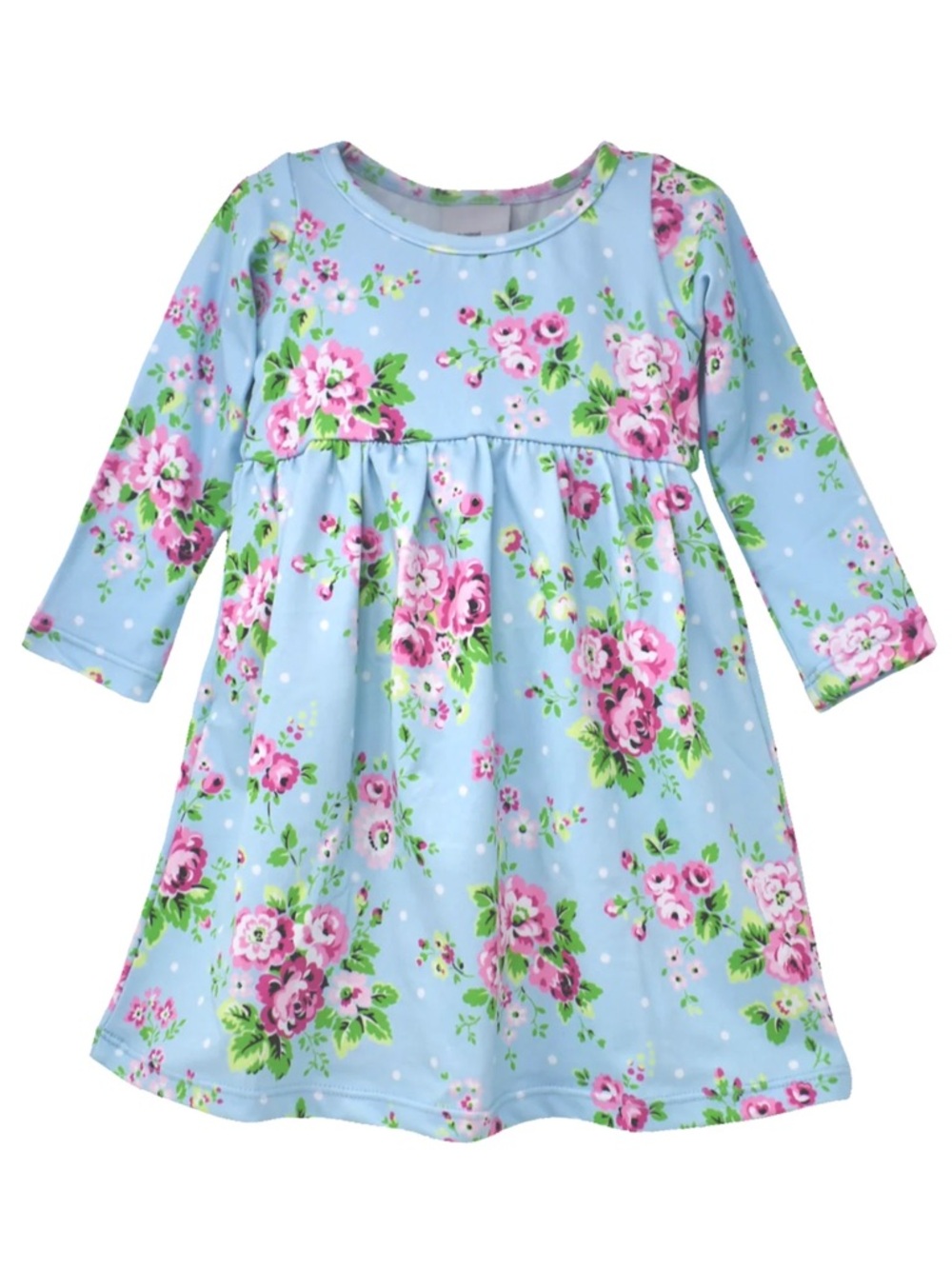 Flap Happy UV Blocking UPF 50 Light Blue Floral Romper Toddler Girls